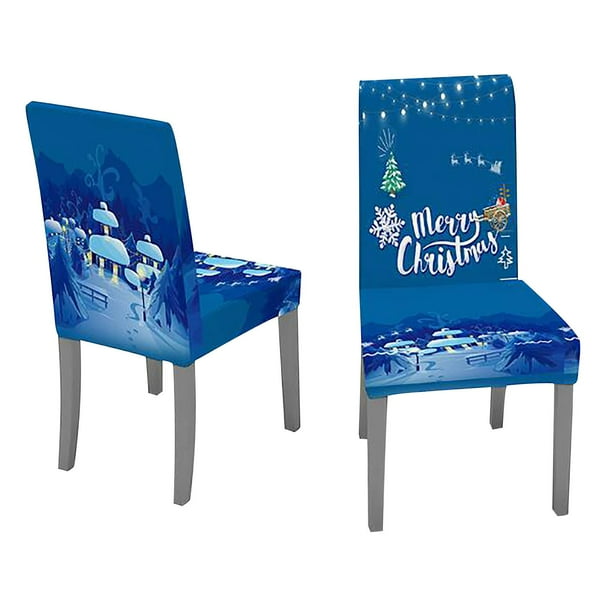 XWSHYW Decoraciones para El Hogar Funda para Silla Navideña Impresión Digital Decoración para Mesa Navideña