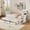 White+Wood+Twin, variant on LHYY Twin Size Multifunctional Wood Platform Bed with Desk and Storage Shelf at the End of the Bed,Built-in Trundle and 3 Drawers,Gray