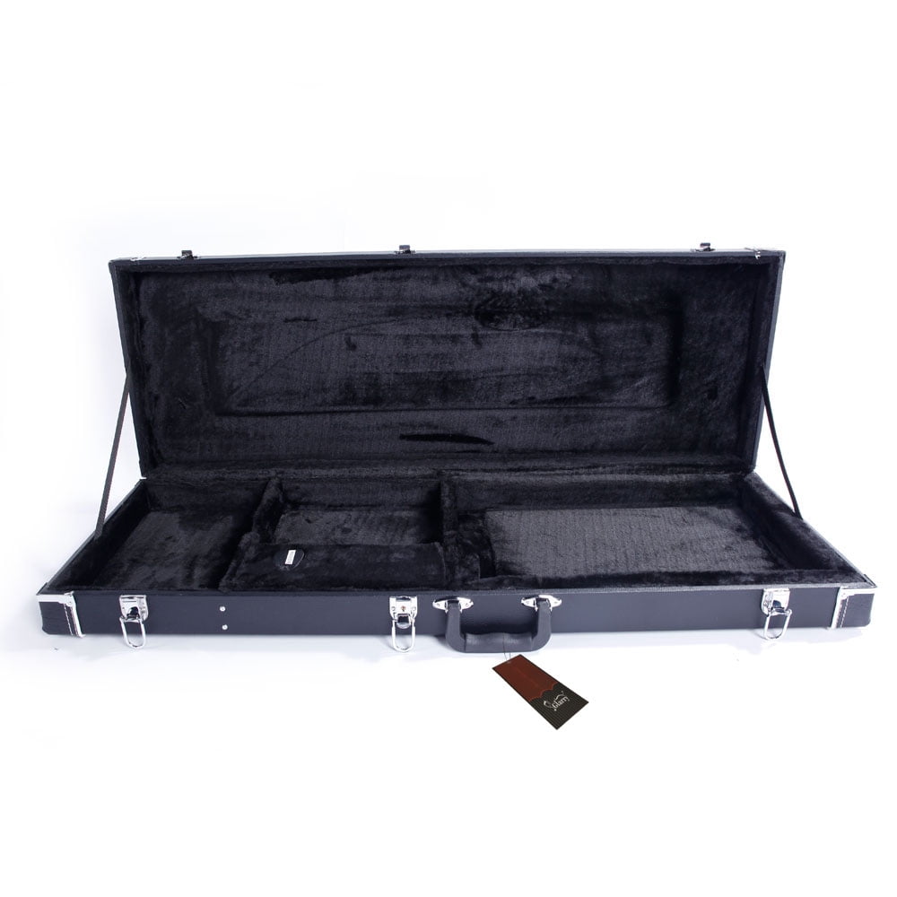 Glarry Leather Electric Guitar Hard Case Guitar Bag Black