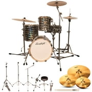 Sawtooth Command Series 4-Piece Drum Set with 16" Bass Drum, Hardware & Zildjian ZBT Cymbals, Mirror ( box 1 of 3)