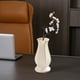 thumbnail image 4 of Jarrón decorativo de plástico para arreglos florales | Maceta artesanal de imitación de porcelana | Decoración para el hogar en tonos naranja y blanco | Exhibición floral seca y húmeda | Idea de, 4 of 6