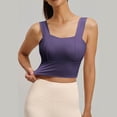 thumbnail image 6 of Iugvhana Womens Seamless Sports Bra Wide Strap Breathable Anti-Sagging Yoga Bra with Built-in Pads Push-Up Gym Workout Cami Tank Tops Purple S, 6 of 6