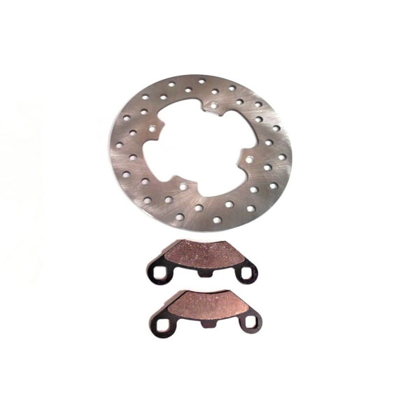 Front Brake Rotor & Pads for Polaris Hawkeye 300 06-11, Sportsman 300/400 08-10, Optimal Braking