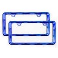 thumbnail image 1 of 2Pcs Creathome 3D Curly Wave Pattern Shining Blue License Plate Frame from Pure Zinc Alloy Metal, 1 of 4