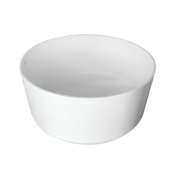 Kingston Brass VRTRO515224 51-Inch Solid Surface Round Double Ended Freestanding Tub with Drain in Matte White