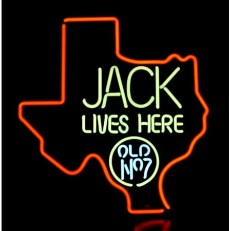 Desung Brand New Jack Daniels Lives Here Texas Old Number 7 No. 7 #7 Whiskey Neon Sign Lamp Glass Beer Bar Pub Man Cave Sports Store Shop Wall Decor Neon Light 17