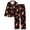 Black, variant on Women's Valentine's Day Custom Picture Pajamas Sets Button down Long Sleeve Tops Long Pants 2 Piece Casual Homewear Sets Purple XXL