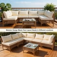 thumbnail image 4 of Maagorbyme 7-Piece Outdoor Furniture Set  Patio Conversation Set with Thick Cushions and Tempered Glass Coffee Table for Garden, Deck, Poolside, Backyard-Beige Cushions, 4 of 7