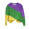 thumbnail image 2 of Aloohaidyvio Mardi Gras Masks Women,Women's Fashion Casual Long Sleeve Round Neck Printed Ladies Sweatshirt Tops Blouse, 2 of 4