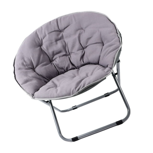 Silla De Platillo, Cómoda Silla De Platillo Plegable Gris Para Oficina