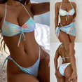 thumbnail image 2 of Womens Bikinis Two-Piece Tie-Dye Knotting Push-Up Padded Bra Bikini Swimwear Beachwear, 2 of 8