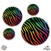 Zebra Pattern Circles - 14" Vinyl Stickers Waterproof Decals