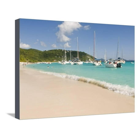 Popular Moorings For Bareboaters and Charter Sail, White Bay, Jost Van Dyke, Bvi Stretched Canvas Print Wall Art By Trish