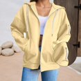 thumbnail image 5 of Women's Casual Zip Up Hoodie - Solid Color Loose Fit Long Sleeve Sweatshirt Jacket, Cozy and Warm Basic Hooded Outerwear for Fall and Winter, 5 of 9