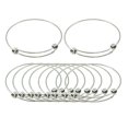thumbnail image 1 of 10 Piezas de Brazaletes Expandibles de Acero Inoxidable 304 Zulema Hechos a Man Brazaletes en blanco, 1 of 8