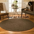thumbnail image 3 of Jaipur Art And Craft Brown Hand Braided Round Jute Area Rug Reversible Carpet For Bedroom and Living Room (7x7 Sq Ft), 3 of 5