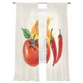 thumbnail image 6 of Tomato Chili Sheer Curtains for Living Room Bedroom Watercolor Fire Vegetable Sheer Curtains 96 Inch Long 2 Panels Set Light Filtering Curtain Window Treatments Drapes for Dining Room, 6 of 6
