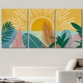thumbnail image 2 of wall26 Canvas Wall Art Print Set Shining Sun Tropical Mid-Century Jungle Plant Collage Floral Botanical Illustrations Modern Art Colorful for Living Room, Bedroom, Office - 16"x24" x 3, 2 of 5