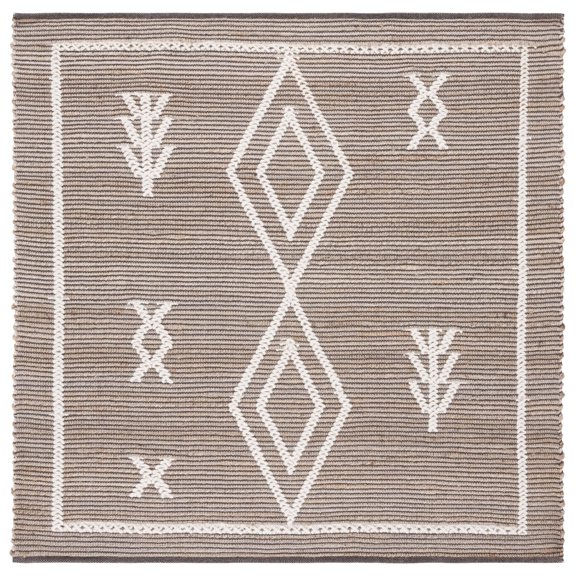 SAFAVIEH Natural Fiber Marissa Geometric Area Rug, Natural/Ivory, 6' x 6' Square