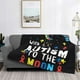 thumbnail image 2 of Fotbe I Love With Autism To The Moon And Back Manta de Franela con Estampado, Manta Ultrasuave para Cama, Sofá, Auto, Hipoalergénica y Antibolitas-60"x50", 2 of 6