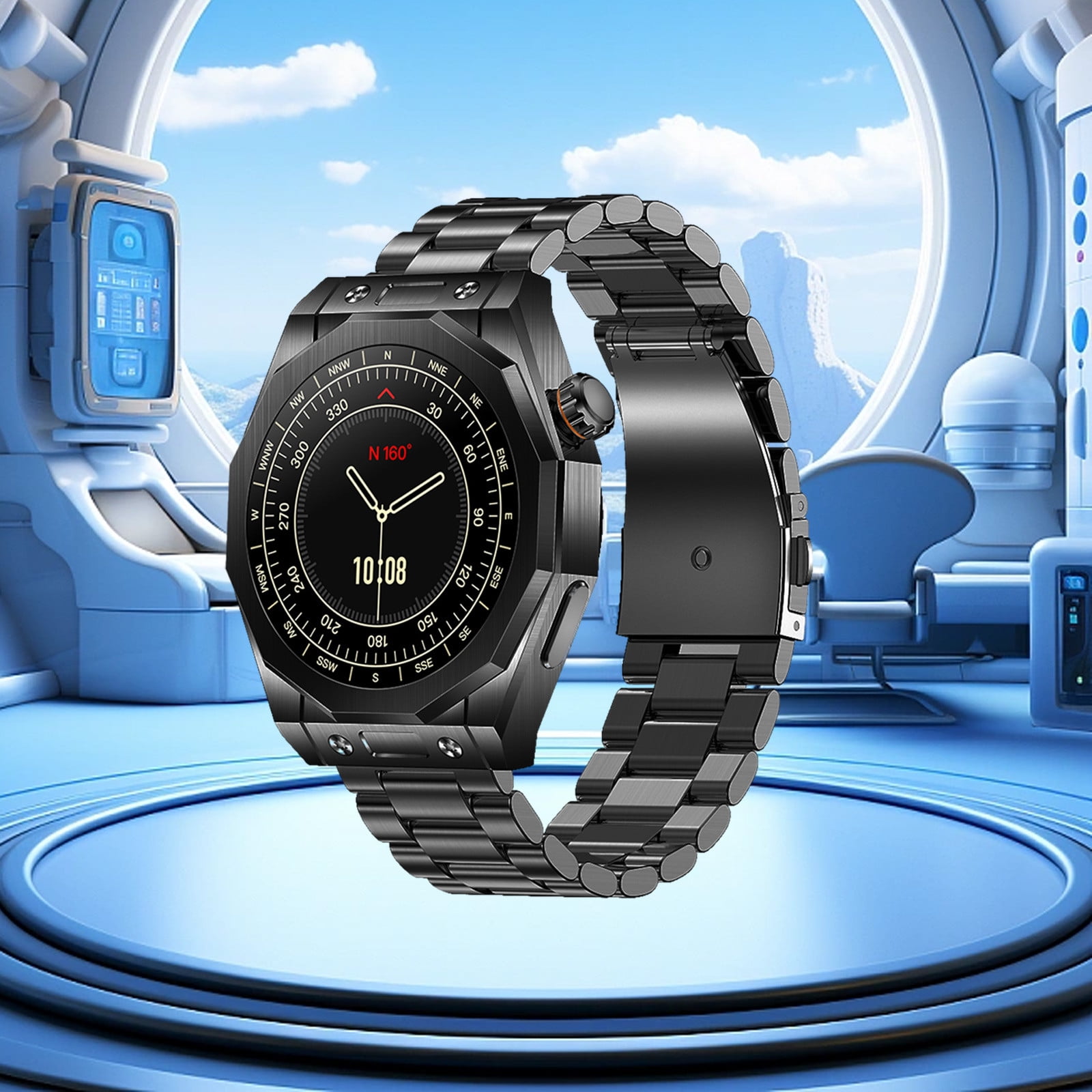 Skegnu Save up to 50% Smart Wearable Watch Multifunction HD Rectangular Screen Wireless Magnetic Charging NFC Access Control Motion Record IP68 Watertightness Bluetooth Function Great Gifts for Less