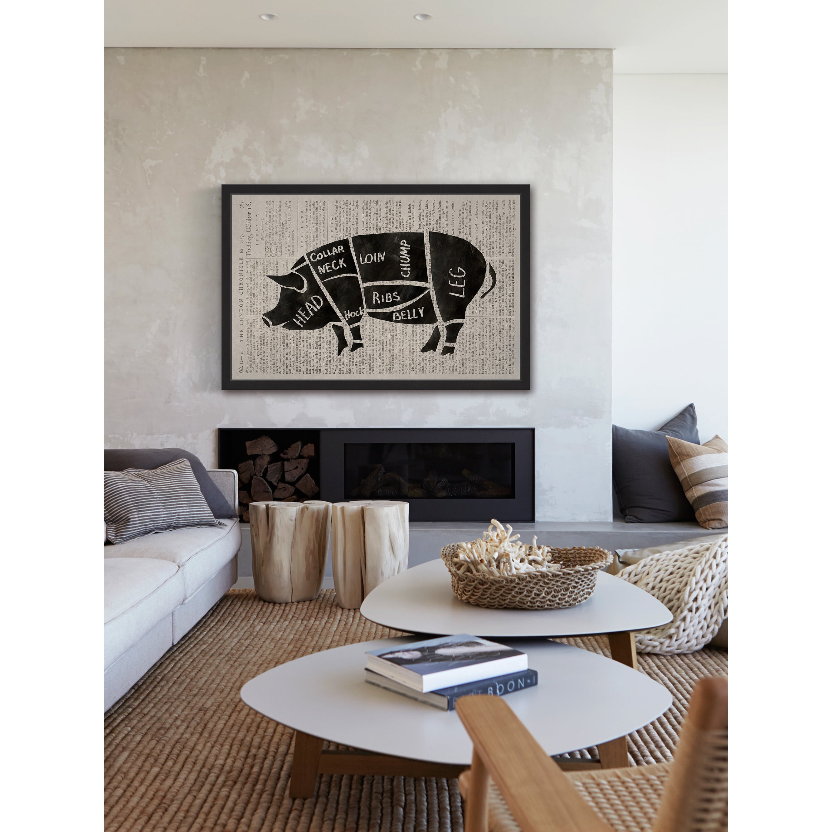 "Pork Cuts" Framed Painting Print