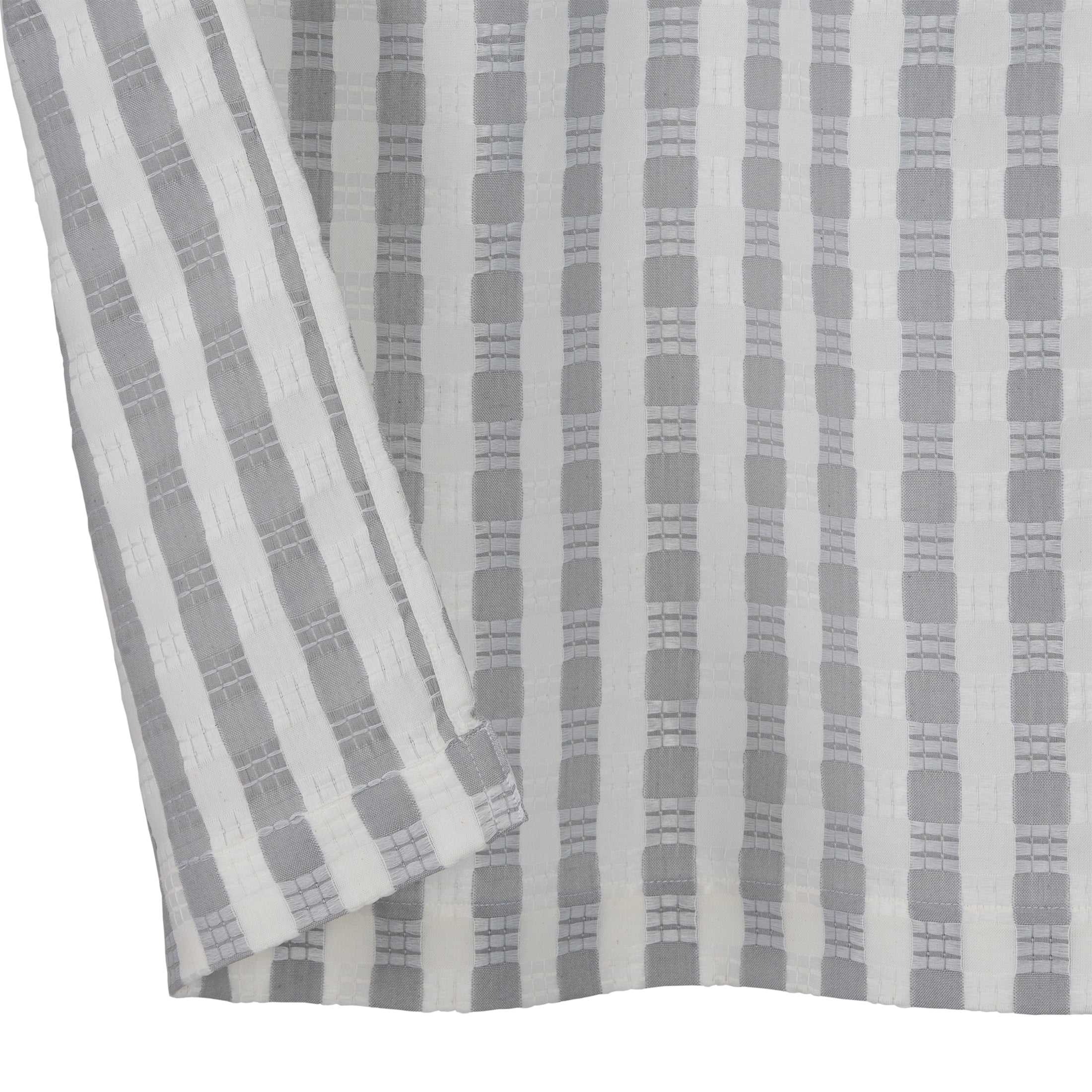 (2 pack) Better Homes & Gardens Tula Waffle Kitchen Curtain Tiers and Valance, 3-Piece Set, Gray, 60" W x 36" L