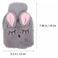 thumbnail image 2 of Hot Water Bottle Explosion Proof Prevent Scald Detachable Rabbit Pattern Plush Cover Hot Water Bag Grey, 2 of 5