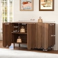 thumbnail image 3 of Wirrytor Sideboard Buffet Cabinet with 3 Arched Doors, Accent Storage Cabinet with Storage and Adjustable Shelves, Credenza Cabinet for Kitchen Dining Living Room,Walnut, 3 of 6