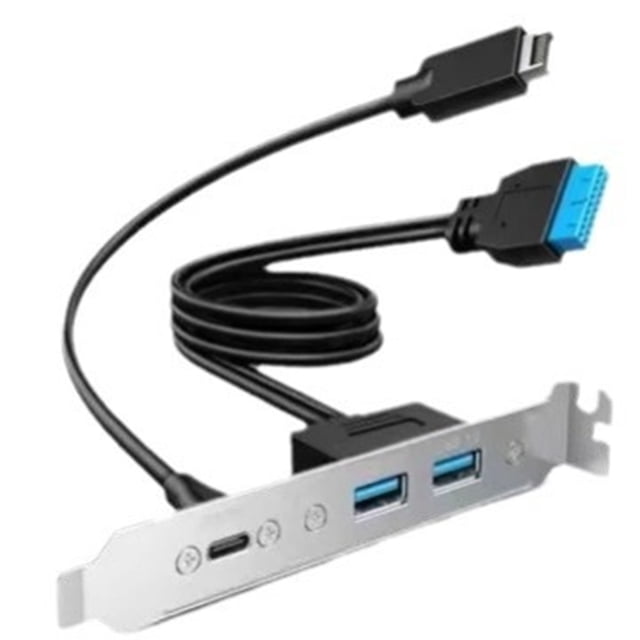 Adaptador de Panel Frontal USB 3.2 Gen2x2 de 20 Gbps, Conectores USB-C y USB A USB 3.2 Tipo e, Clave A, de 20 y 19 Pines.