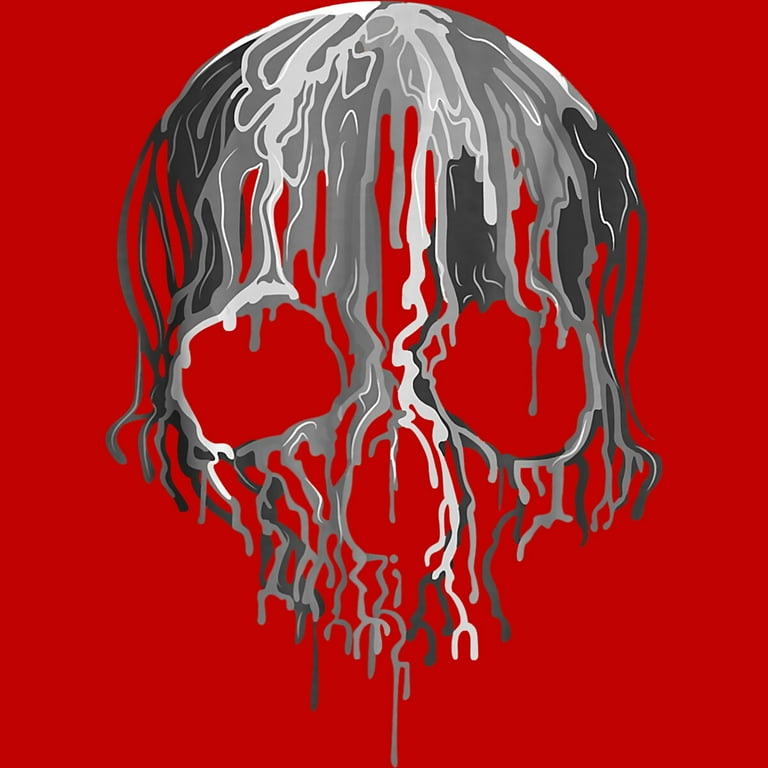 Melting Skull Black White Art Graphic Halloween Tshirt Melting Skull Black White Art Graphic Halloween Tshirt