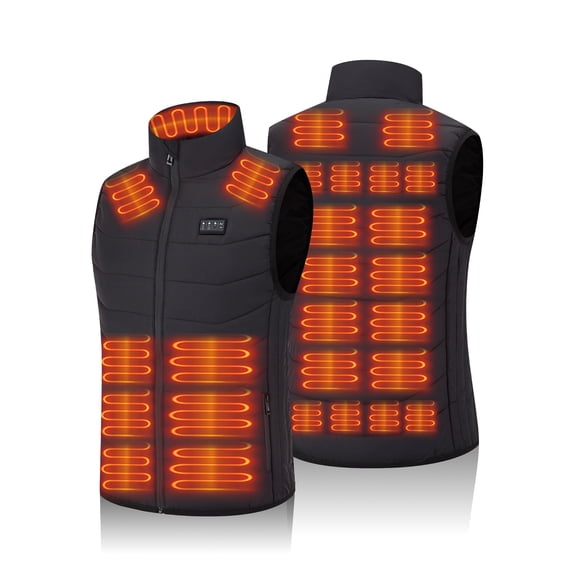 EJOY 26-Zone Unisex Heated Vest – 4 Switches Control, Windproof Lightweight Polyester, Ideal for Work and Cycling (Battery Not Included)