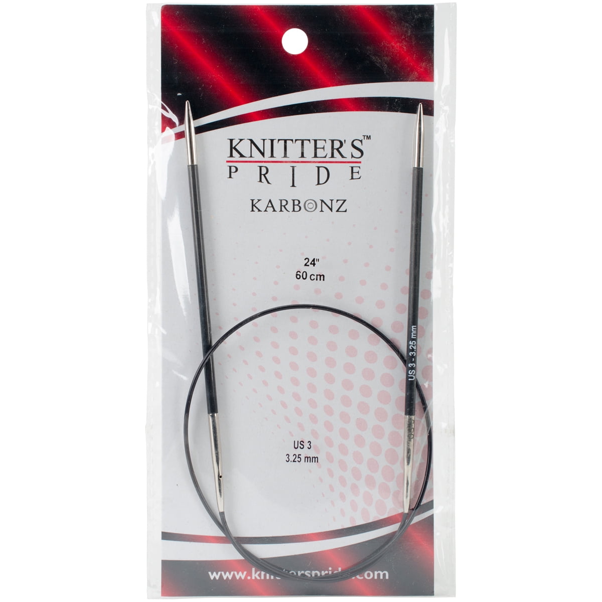 Karbonz Fixed Circular Needles 24'-Size 3/3.25mm