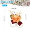 thumbnail image 2 of Uxcell Wedding Wrist Corsage, 6 Pcs Prom Party Artificial Flower Wrist Corsage, Orange, 2 of 6
