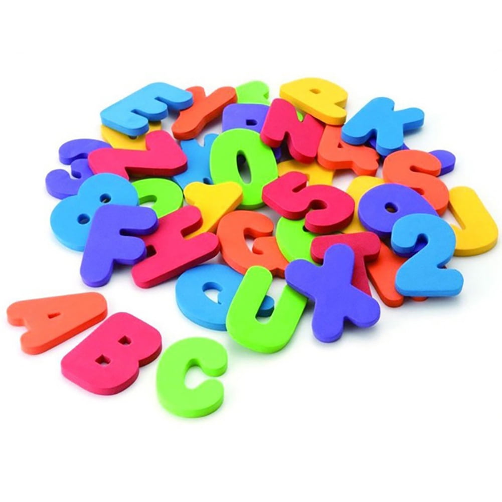 Visland 36Pcs/Set Alphabet Letter Arbic Numrals Bath Foam Puzzle  Educational Kids Toy