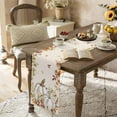 thumbnail image 5 of Fall Floral Leaves Table Runner, Thanksgiving Pumpkins Cotton Linen Tablecloth Farmhouse Table Decor for Home,Kitchen,Dining Room,Indoor,Outdoor,13X72 Inches Long, Boho, 5 of 7