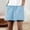 Light Blue, variant on Kojanyu Women's Cotton Linen Shorts Elastic Waist Wide Leg Casual Summer Beach Striped Lounge Shorts with Pockets