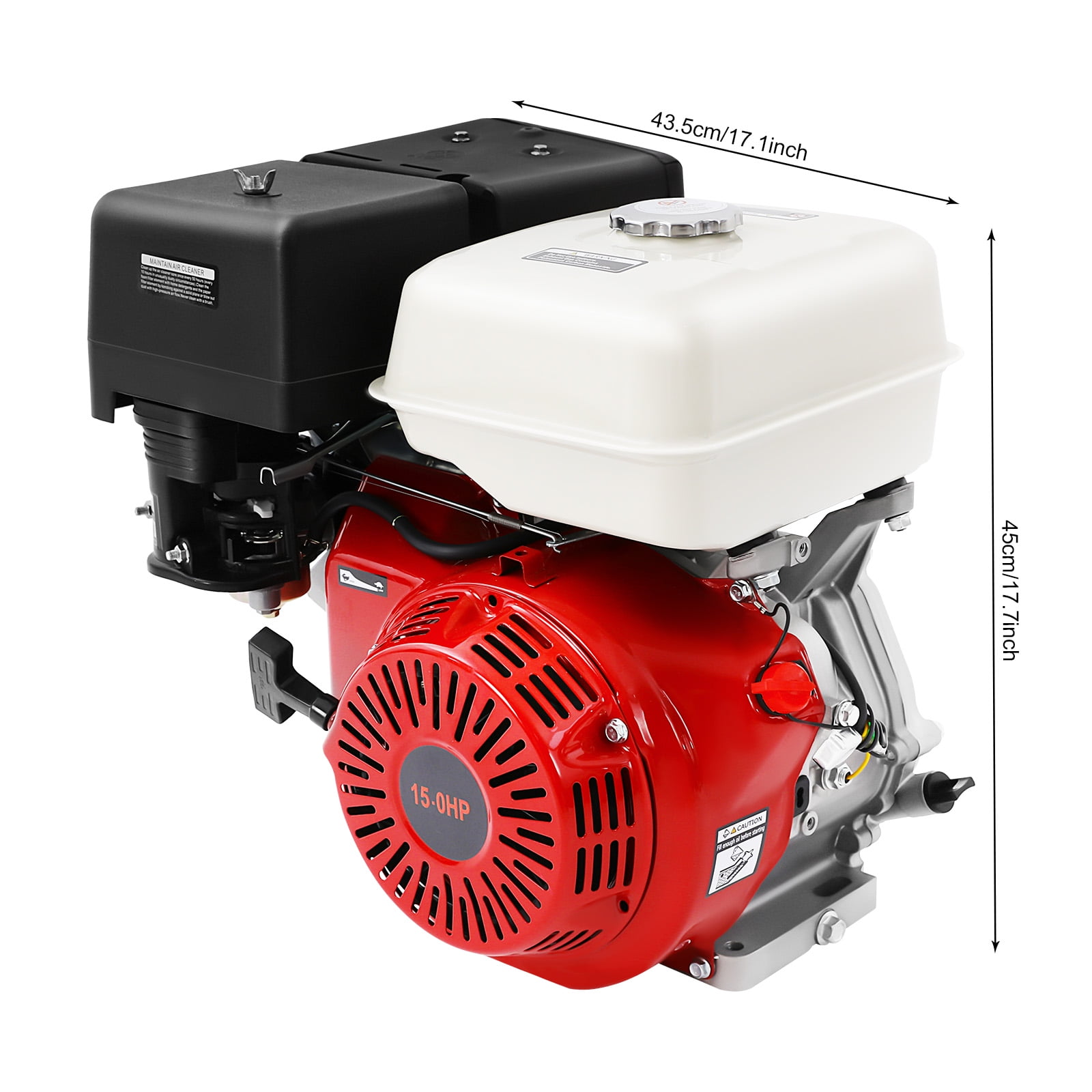 15HP 420cc Gasoline Engine - 4-Stroke OHV Motor with 9700W Power for Generators, Pumps & Farm Equipment