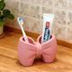 thumbnail image 5 of Cute Bow Shaped Toothbrush Pen Double Compartment Plastic Storage Box Suitable For Bathroom Vanity And Office Desk Adorable Bow Decoration Cantoothbrushes Tooth, 5 of 8