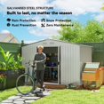 thumbnail image 3 of 9.1' x 6.4' Silver Metal Garden Storage Shed w/ Foundation Kit - Durable Tool & Equipment House for Patio & Backyard Use, 3 of 7