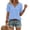 Blue #156, variant on Linen Tops for Women Summer Boho Short Sleeve Dressy Fashion V Neck Solid Color Casual 2026 Business Beach Plus Size Holiday Blouses Black M