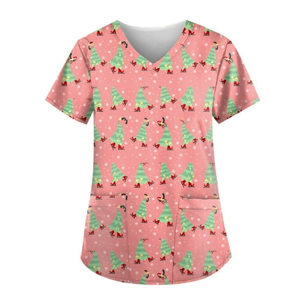 

Women s Plus Size Scrubs Top Short Sleeve V Neck Scrub Nurse Uniform Uniform T Shirts