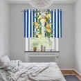 thumbnail image 5 of Blue Stripes Lemon Kitchen Curtains Small Short 39 Inch Length, Spring Fruit Flowers Leaves Line Grommet Top Bedroom Living Room Curtains, Light Filtering Cafe Curtain Drapes 2 Panels Set 55''x39'', 5 of 9