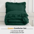 thumbnail image 7 of ANGENIA Dark Green Comforter Sets Queen, 3 Pieces Farmhouse Elegant Ruffle Comforter Sets, All Season Soft Cozy Fluffy Shabby Chic Bed Set(90"x90" Comforter & 2 Pillowcases), 7 of 7