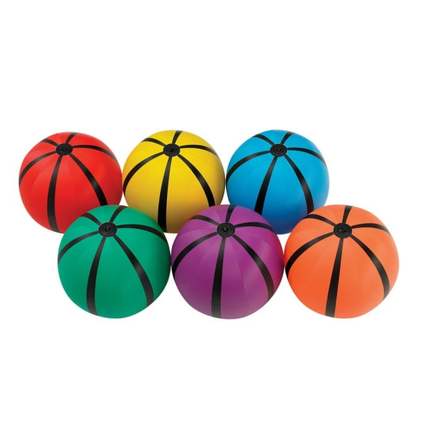 Sportime Heavy-Duty Beach Balls, 16 Inches, Assorted Colors, Set of 6 ...