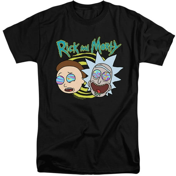 Rick and Morty Blown Minds Unisex Adult Tall T Shirt, Black, 3X-Large
