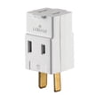 thumbnail image 1 of Adaptador de enchufe Leviton sin conexión a tierra, 3 enchufes, 125 V, 15 A, blanco, 1 of 2