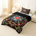 thumbnail image 2 of Erosebridal Bohemian Flower Twin Comforter Sets for Girls, Paisley Mandala Bedding Set, Black Reversible, 2pcs, 2 of 6