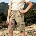 thumbnail image 4 of FUZHIQ Cargo Shorts for Men Tactical 250 Anniversary USA American Flag Graphic 4th of July Shorts with Pockets,5-6 Years, 4 of 5