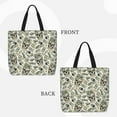 thumbnail image 3 of Disketp Skull with Cash Canvas Tote Bag,Women Shoulder Bag Crossbody Handbag with Zipper Closure, 3 of 8